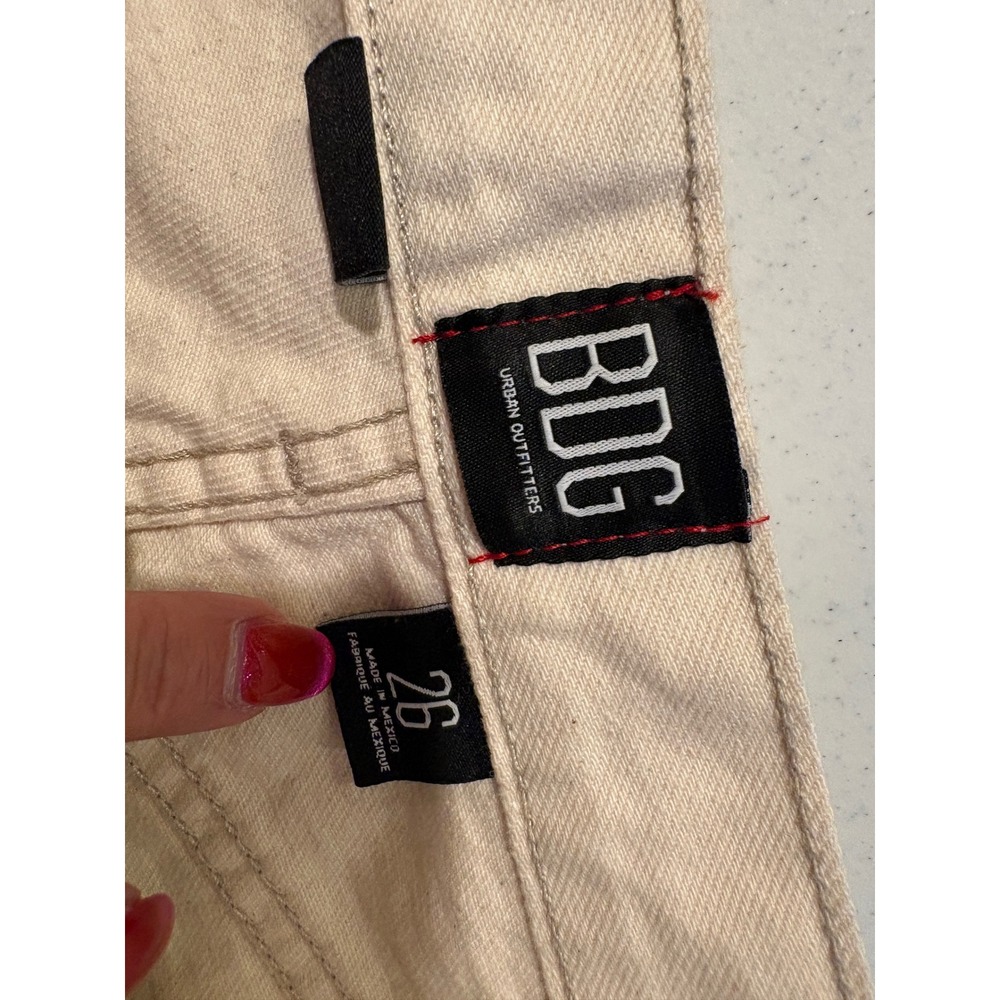 BDG Urban Outfitters High Rise Baggy Distressed Straight Leg Jeans Off-White 26 - Picture 10 of 10